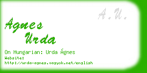 agnes urda business card